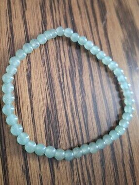 Green Adventurine Natural Gemstone 4mm Beaded Stretch Bracelet 7"